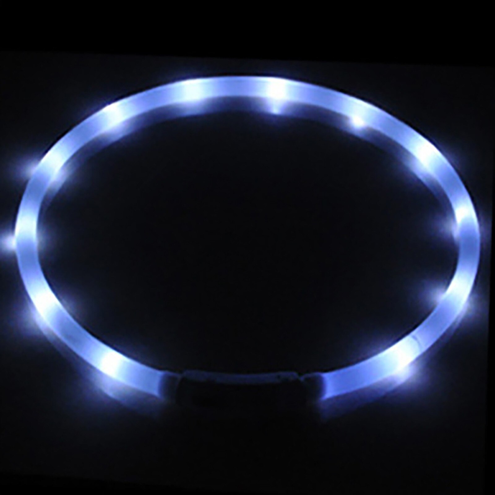 Led Lichtgevende Halsband Usb Opladen Hond Kleur 12 Led Halsband Lichten Night Honden Halsbanden Glowing Night Veiligheid Flashing Halsbanden: White 