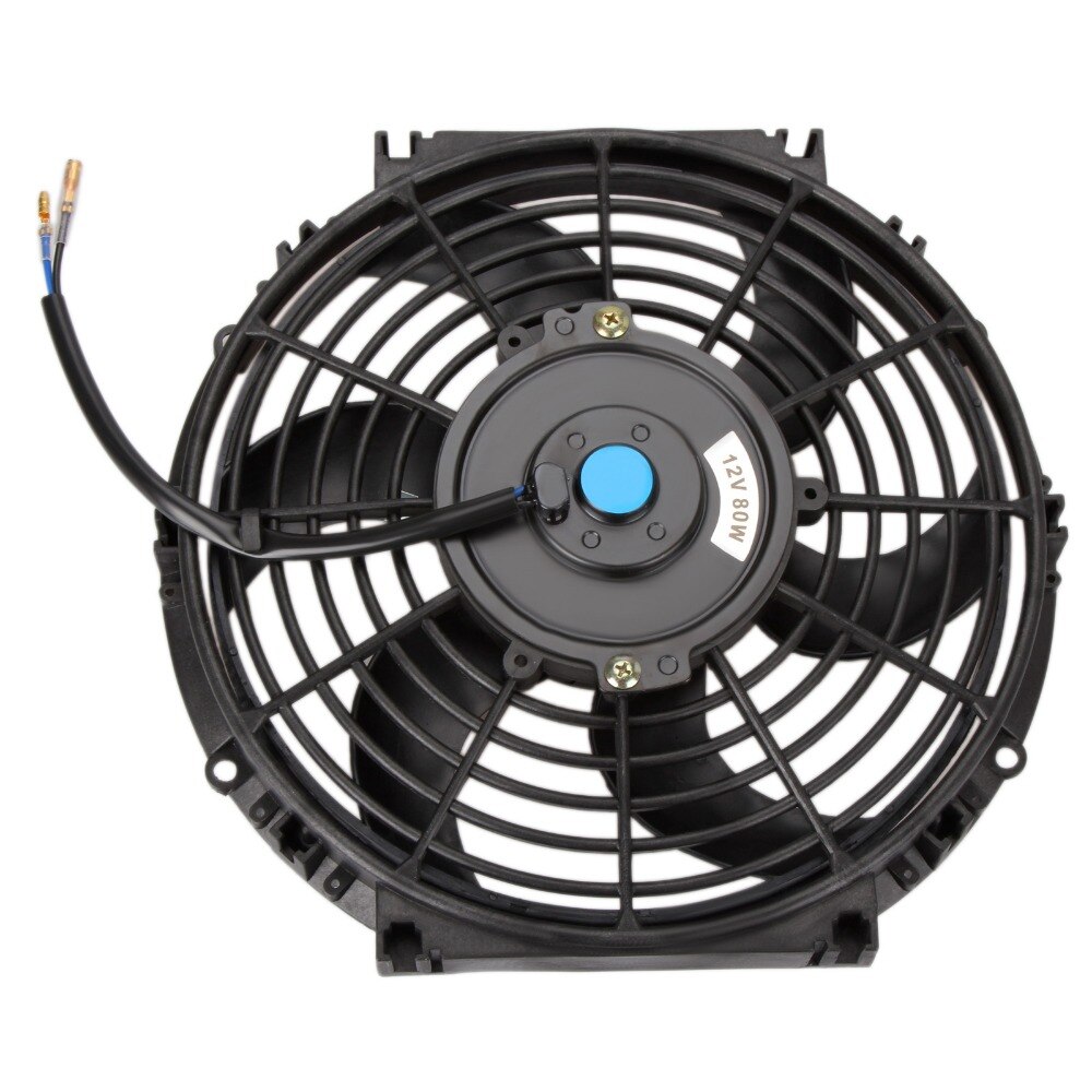 10 80W Universal Radiator Cooling Fan Pull Push Slim Engine Mounting Fitting