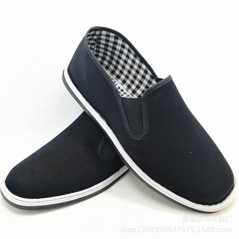 Handgemachte fleece reifen basis traditionellen alten Peking mittleren alters casual schuhe non-slip männer tuch schuhe gummi sohle schwarz