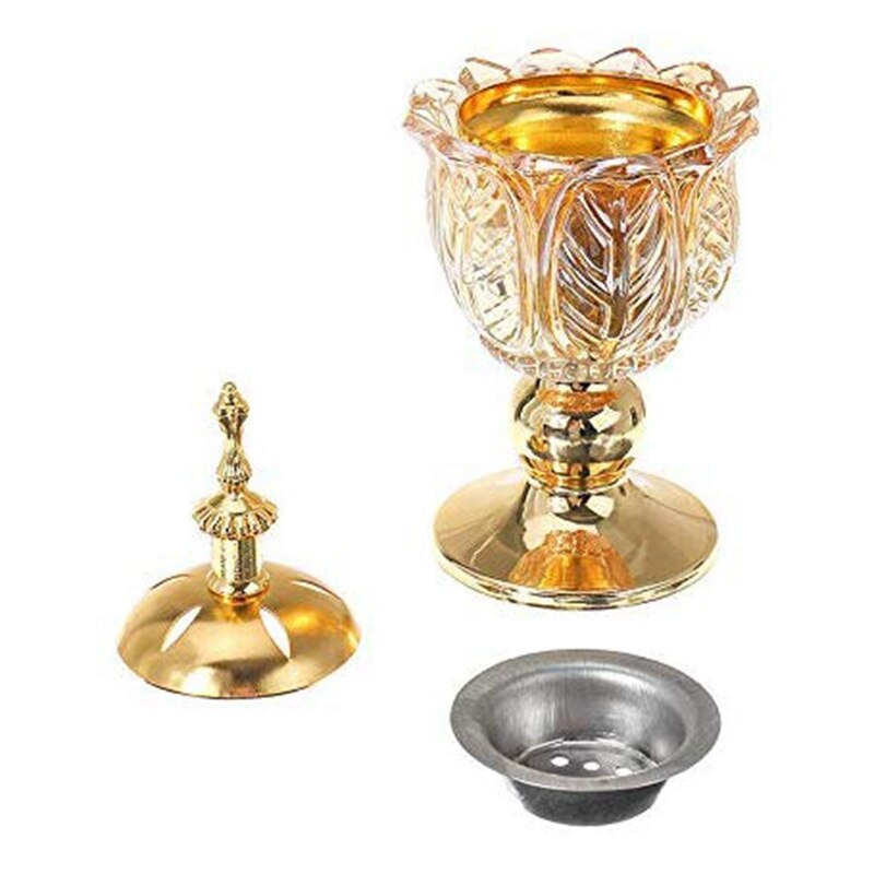 Style arabe imiter cristal brûleur d'encens Eid placage brûleur d'encens traditionnel Fort maison ornements décoratifs