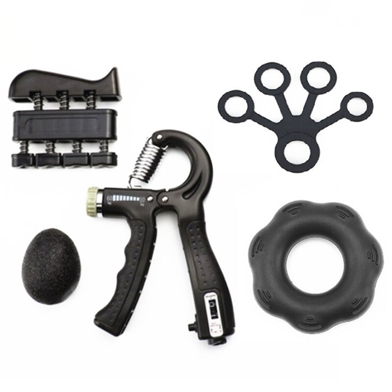 Silicone Finger Gripper Strength Resistance Trainer Hand Grip Wrist Yoga Stretcher Muscle Recovery Hand Rehabilitation Gym Tool: Green