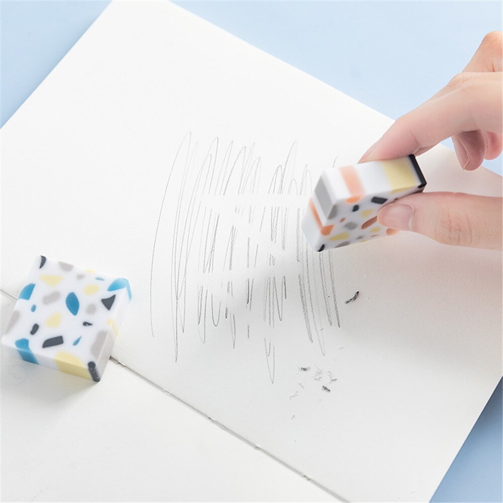 Cute River Stones Pattern Pencil Erasers Students Soft Eraser For Kids Drawing Writing Party Classroom Rewards School Supplies