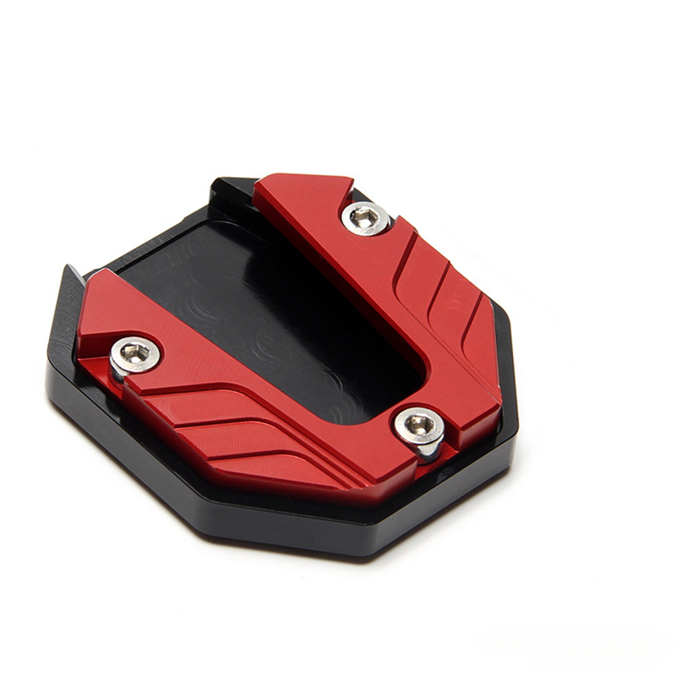 Piastra di supporto per estensione del cavalletto laterale per bici da moto in lega di alluminio CNC Base allargata antiscivolo: Rosso