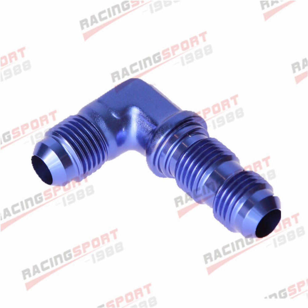 En -4 an4 4an 90 graders skotfitting aluminium adapter sort/blå