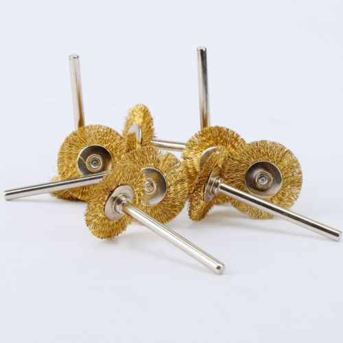 Fixmee 5Pcs Brass Wire Wheel Borstels Polijsten Tool Voor Die Grinder Dremel Rotary 22Mm