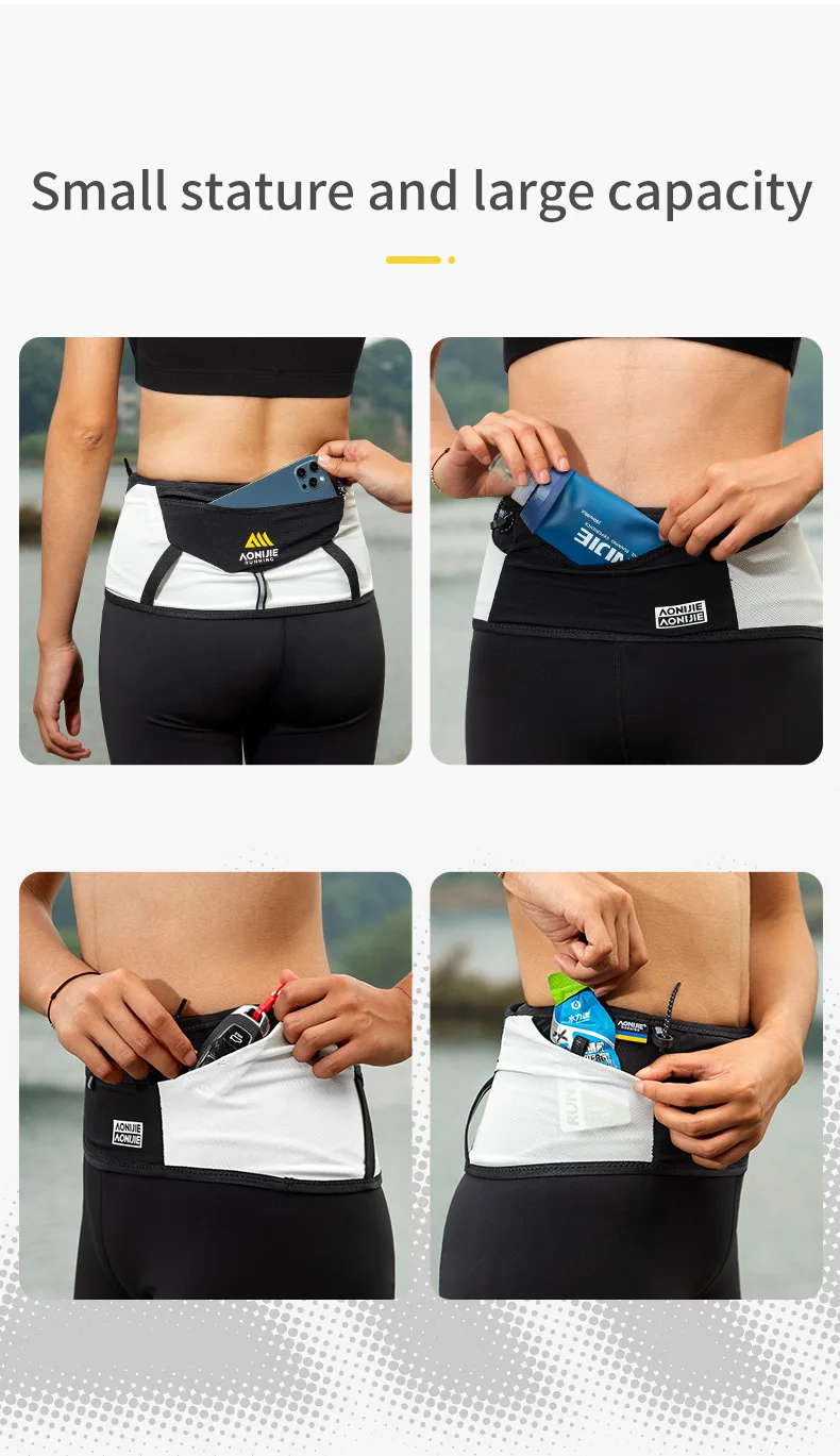 AONIJIE W8121 Elastische Sport-Hüfttasche zum Laufen, lustige Packung, Marathon-Rennnummer, Gürteltasche für Bergsteigen
