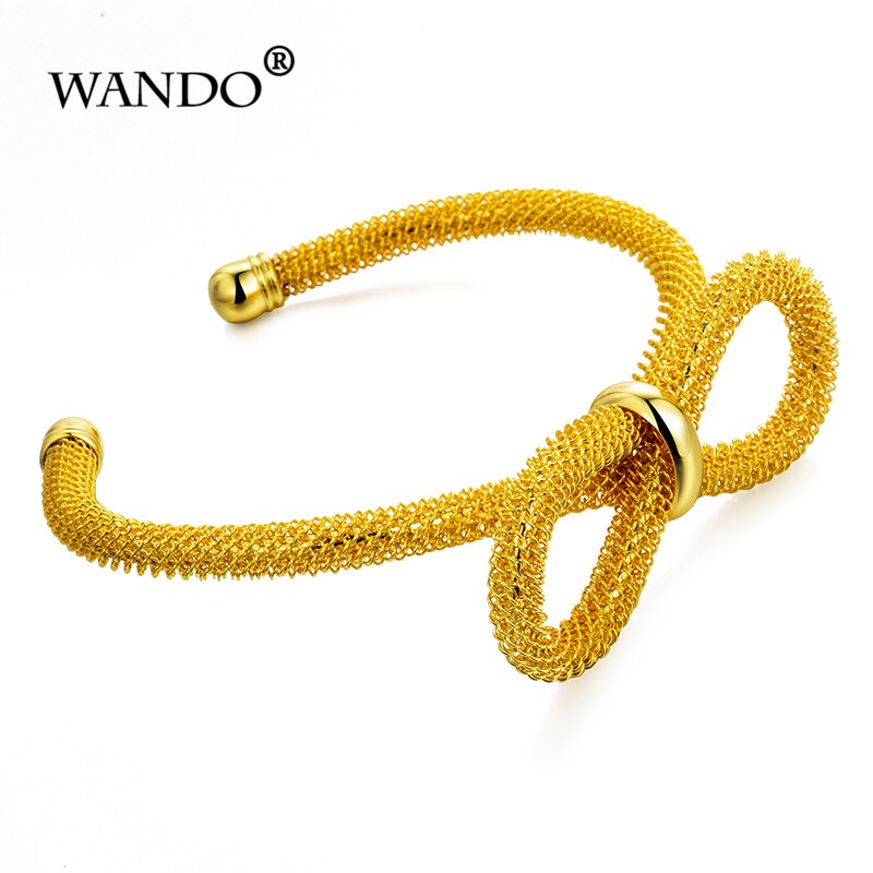 WANDO 2 pcs Dubai África Etíope Jóias Pulseira Arco Aberto Ajustável Jóias Na Moda da Cor do Ouro Cuff Pulseiras presente gril wb117