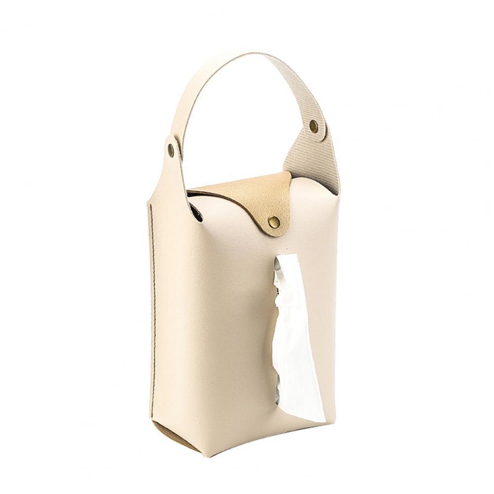 Auto Weefsels Houder Slijtvast Kleurvast Tissue Box Houder Voor Truck Decoratie Toiletpapier Pouch: Beige