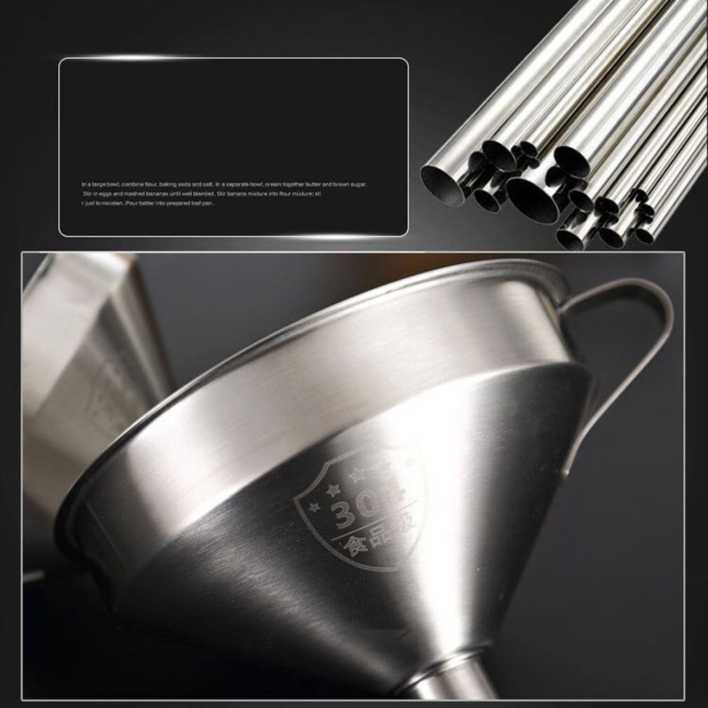 3 Sizes Small Mouth Funnels Bar Wine Flask Funnel Mini Stainless Steel for Filling Hip Flask Narrow-Mouth Bottles