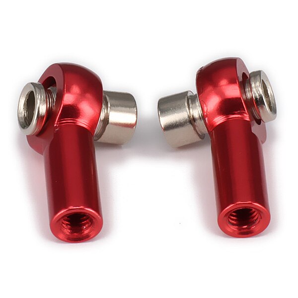 M3 3mm Thread 18mm Length Link Rod End Ball Joint Ball Head Holder Tie rod end, Ball Link for RC car 2pcs Alloy aluminum HSP HPI: Red