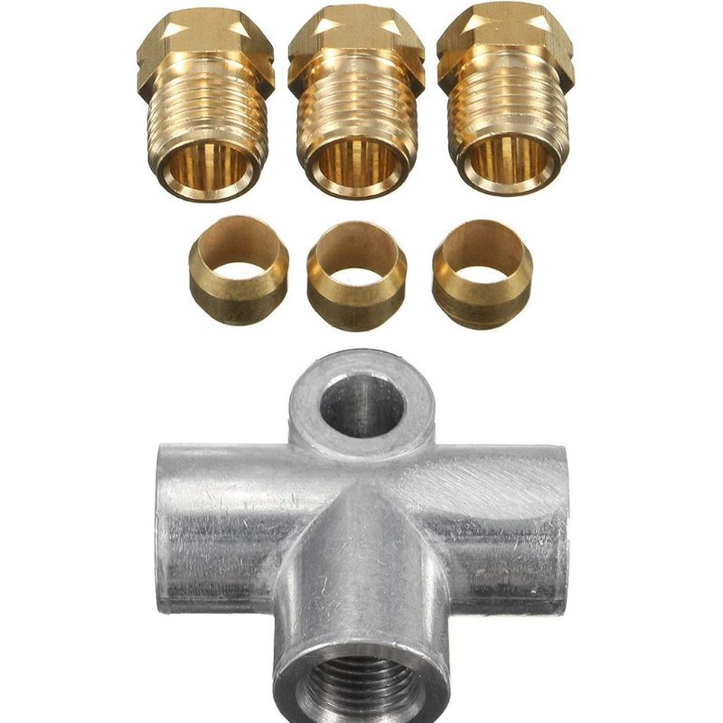 T-vormige remlijn T-slang connector 3-weg adapter met 3 mannelijke moeren Union korte M10 slang 3/16 inch 10 mm koppeling remcircuit 3-weg flexibel T-vormige remlijn T-slang connector 3-weg adapter met 3 mannelijke moeren Union korte M10 slang 3/16 inch 10 mm koppeling remcircuit 3-weg flexibel