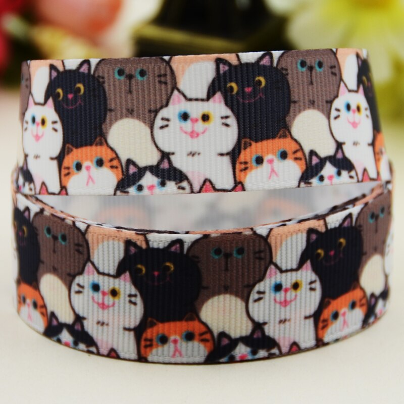 22Mm 25Mm 38Mm 75Mm Kat Cartoon Gedrukt Grosgrain Lint Partij Decoratie 10 Yards X-03657: Width 75MM