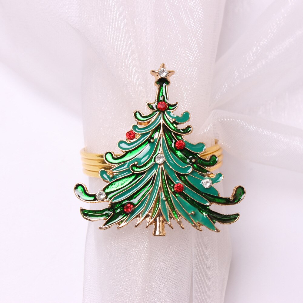 Metall Serviette Ringe Weihnachten Baum Elch Santa Glocke Kranz Halter Umarmt für Servietten Hochzeit Weihnachten Dekoration für Haus Tisch: A