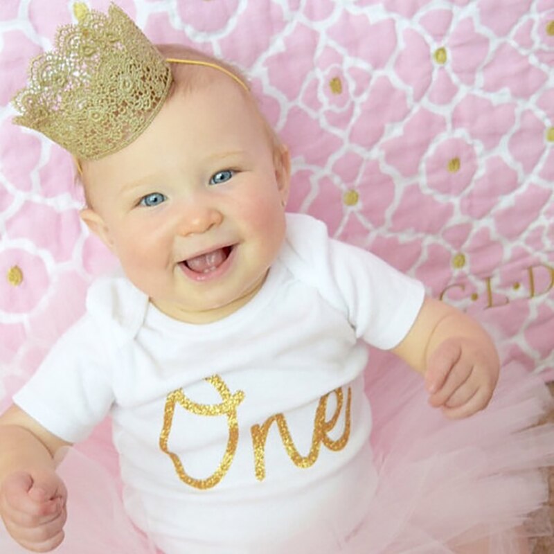 Baby Meisje Jongen Elastische Crown Hoofdband Hoofd Wrap Kinderen Baby Haar Hoofd Dragen Gouden Bloem Kroon Haarband Verjaardag