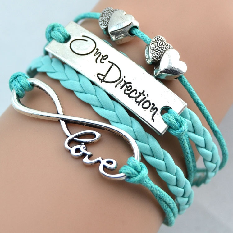 jewelry Chain Girls Heart Charm one direction Bracelets For Women