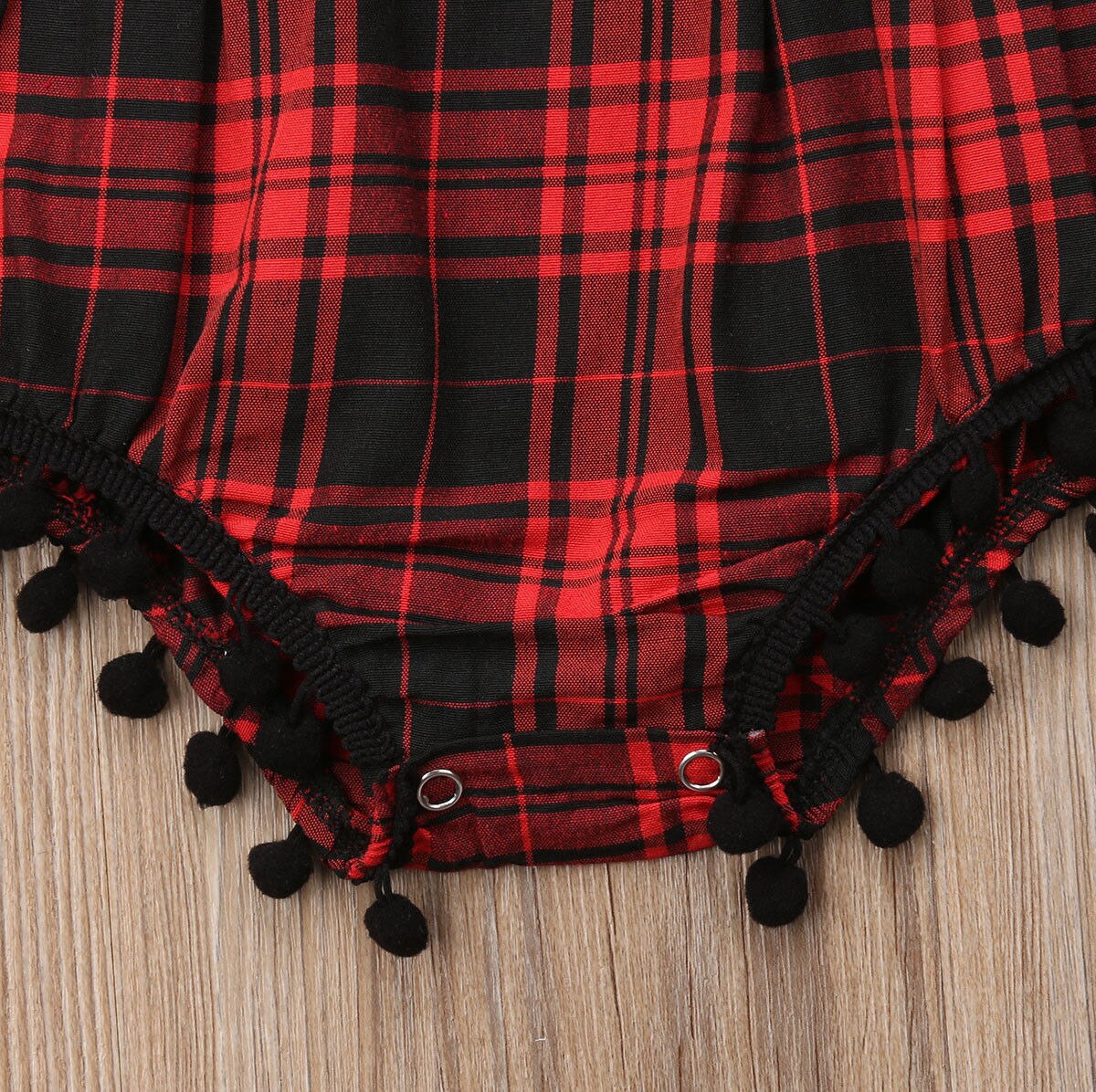 Brand Newborn Infant Baby Girl Boy 0-24M Tassel Bodysuit Long Sleeve Ruffles Plaid Red Jumpsuit Playsuit Outfit Autumn