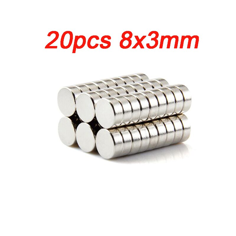 10/20/50/100 kpl 8 x 3 harvinaisen maametallin vahva magneetti halkaisija 8 x 3mm pieni pyöreä magneetti 8 x 3 kesto neodyymimagneetti  d8*3mm: 20 kpl
