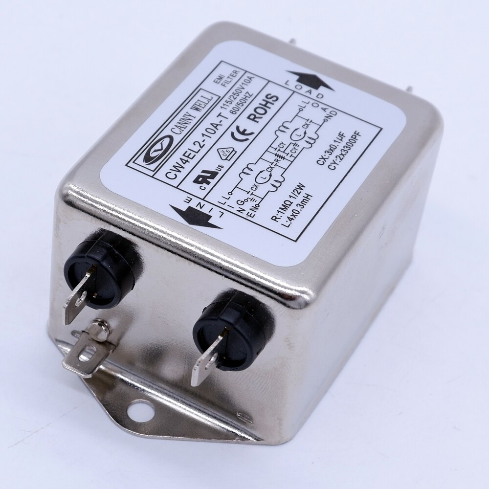 CW4L2-10A-T CW4L2-10A-T Eenfase Emi Filter Ac 115 V/250 V 10A 50/60Hz Dubbele- sectie Power Filter