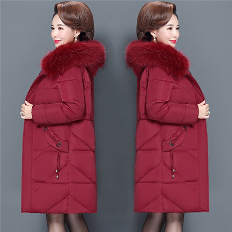 Plus size 6xl vinterjakke dame dun bomuldspolstret tøj dame casual slim parka midaldrende frakke overfrakker  v1011