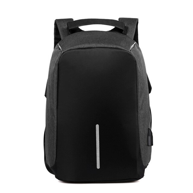 Mochila antirrobo para hombre y mujer, bolsa para ordenador portátil, de viaje, de gran capacidad, para negocios, con carga USB, para estudiantes universitarios: Negro