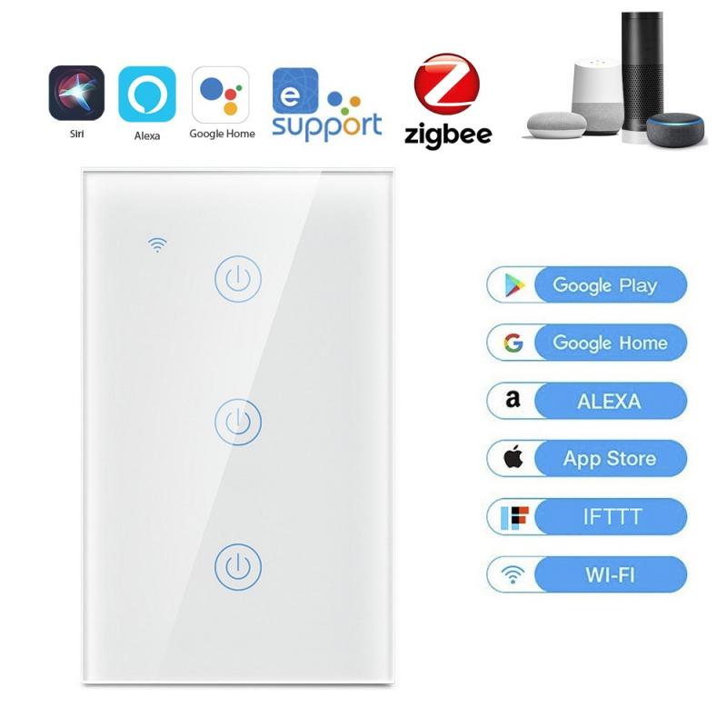 1/2/3/4 gang EWelink WiFi Smart Touch Switch AC100-250V Home Wall Button for Alexa and Google Home Assistant US Standard