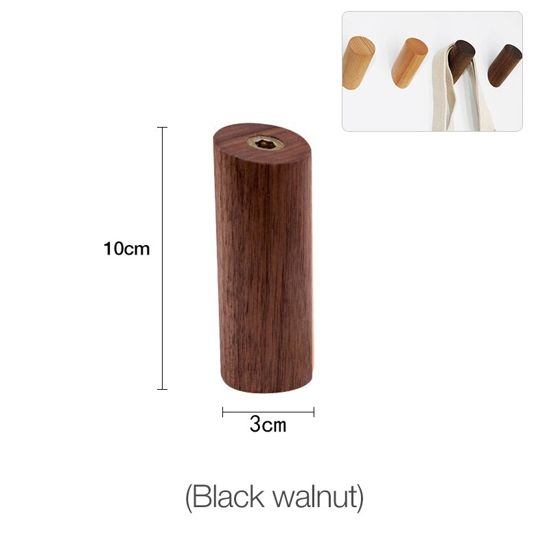 1 stk massivt træ håndklæde knage væg dekorative kroge håndklædeholder single organizer bøjler multifunktionelle kroge: H11