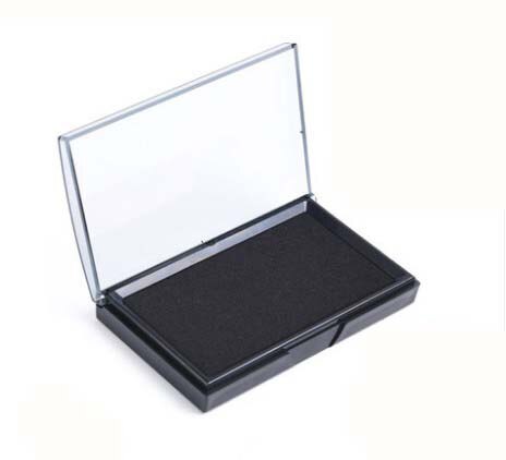 1pcs Oil base Red blue black one color stamp pad carimbos ink pad for stamp inkpad office material school supplies: black