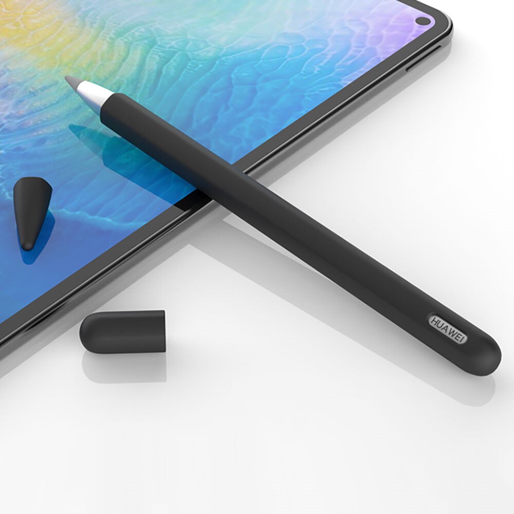 Bolsa de silicona para Huawei M, estuche protector para lápices de gel, pluma de lápiz de carga inalámbrica, para Huawei Matepad: Black