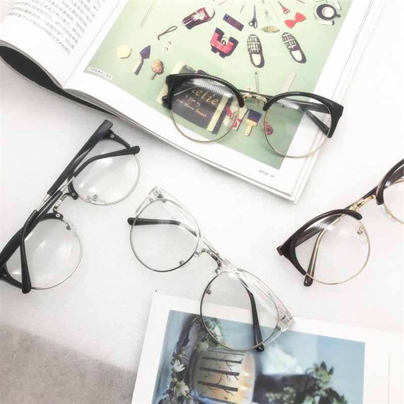 Montura transparente para gafas para hombres y mujeres, gafas Anti-fatiga, Ojo de gato, , gafas de ordenador, lentes de óptica Retro para hombre