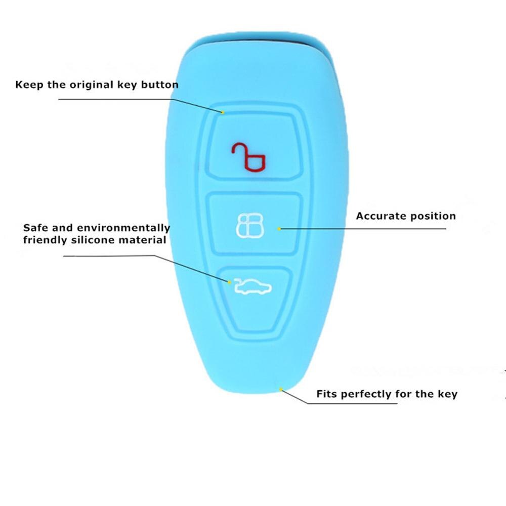 Autostyling afstandsbediening sleutel beschermhoes autosleutelhoes voor ford focus mondeo fiesta ecosport escort kuga b-max 3 knoppen slimme sleutel
