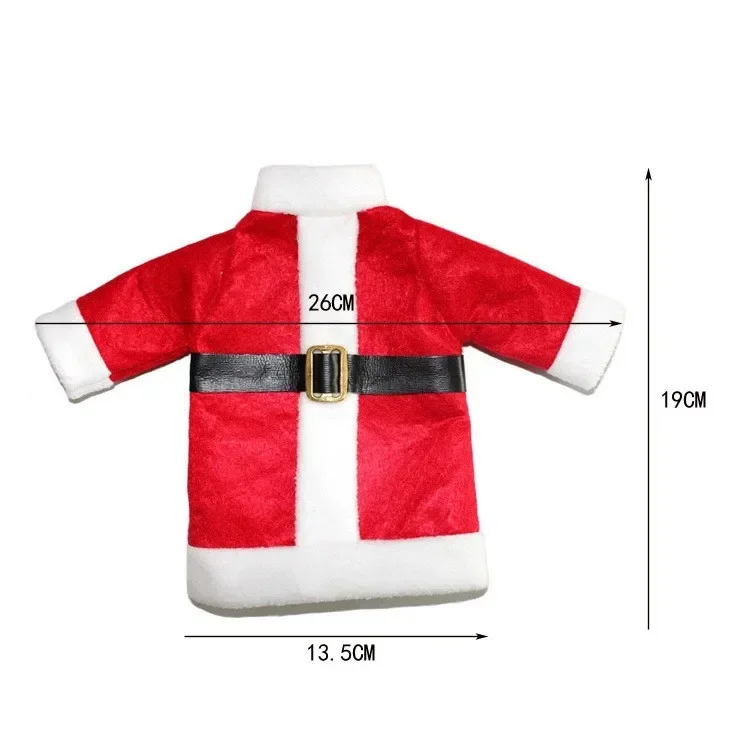 Set kerstversiering voor thuis rode wijnfleshoezen kleding met hoed nieuwjaar etentje decor navidad cadeau