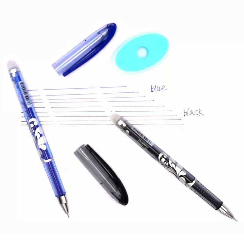 12 unidades/juego de bolígrafo borrable de lujo 0,5mm tinta azul y negra bolígrafo para la escuela material de escritura para estudiantes bolígrafos de papelería para exámenes