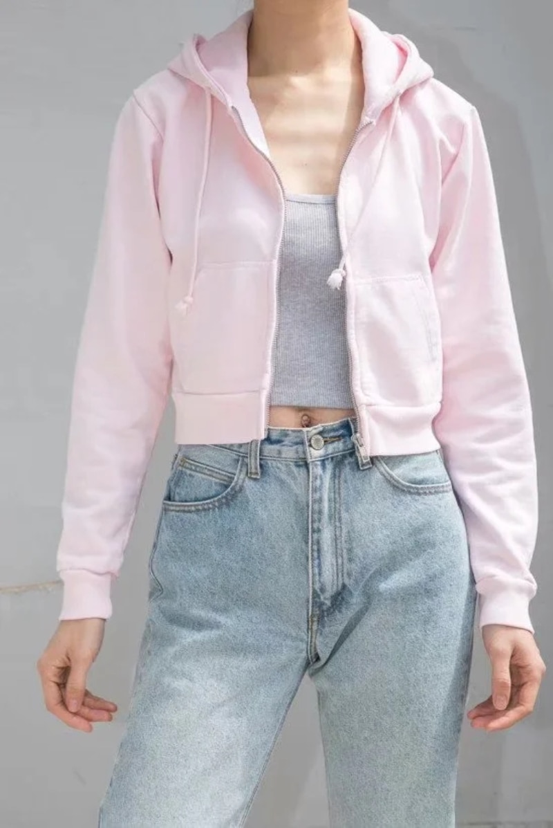 Smala tjejer huva korta jackor dam mjuka bomullsrockar snygg kvinnlig jacka söt dam kappa chic