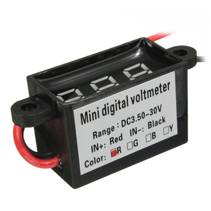 Waterproof 0.28 DC 3.5-30V Mini Digital LED Voltmeter Volt Meter F 12V Car Moto