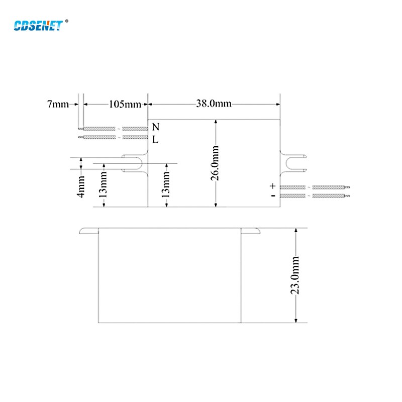 Cdsenet AC-DC Step Down Power Supply Module AM11-12W05C Power 12W Ac 80-250V Dc 5.0V/2A/5% Wit Plastic Pakket + Draad