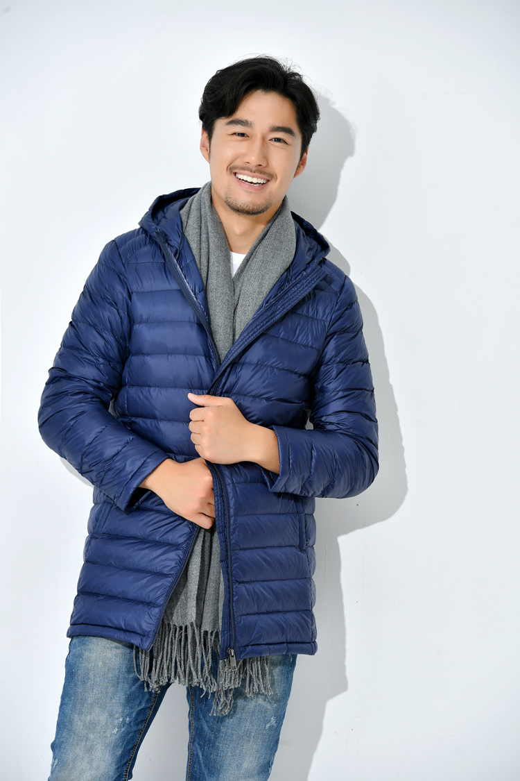 Kevyet talvitakit, plus dize, miesten toppatakit, miesten xl-pitkät 90%  valkoiset untuvatakit, veden- ja tuulenpitävä rento takki.: M / Laivastonsininen