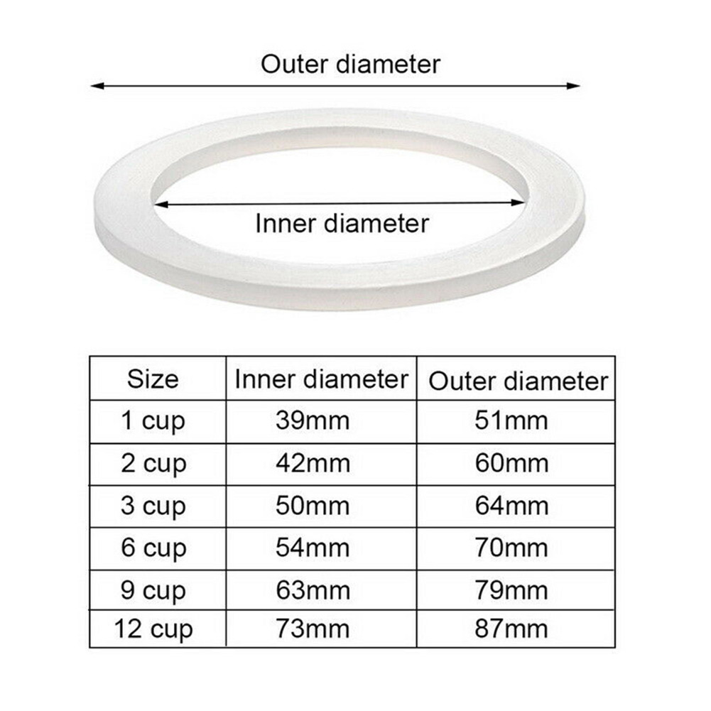 Coffee Rubber Rings Italian Moka Pot Flexible Washer Gasket Ring Coffeeware Replace For Cups Moka Pot Espresso Coffee Makers