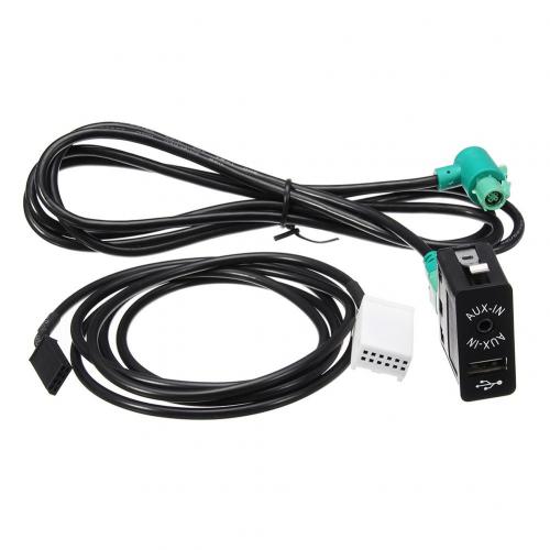 Bil aux usb stik kontakt med kabel til bmw  e60 e61 e63 e64 e87 e90 e70 f25: Default Title