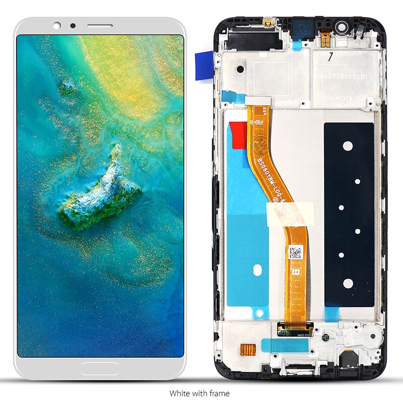 Originale Per Huawei Honor V10 Display LCD Touch Screen Digitizer Assembly Per Il 5.99 pollici Honor V10 BKL-AL20 BKL-AL00 Con Telaio: White With Frame