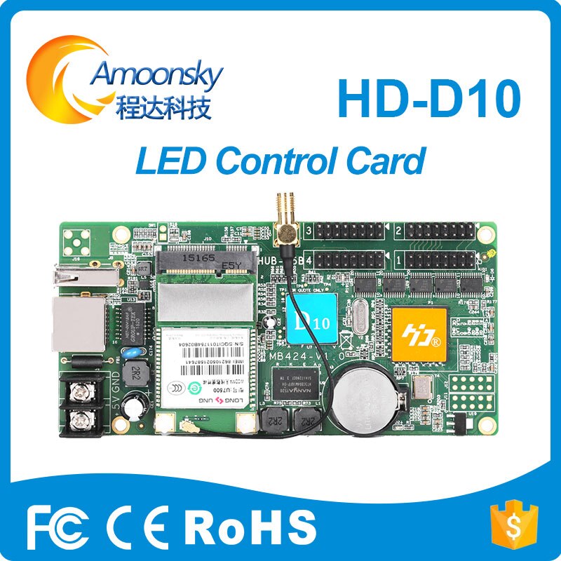 best price asynchronous HD-D10 384*64 pixels 4*HUB75 data interface RGB full color led display control card