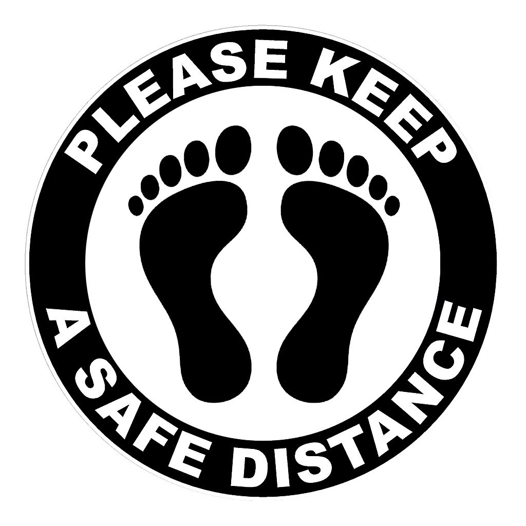 Please Keep Wait Here Stand Here Keep 6ft in Between Distance Marker Floor Sticker Mall Public wallpaper Reminder #20: White / 1PC