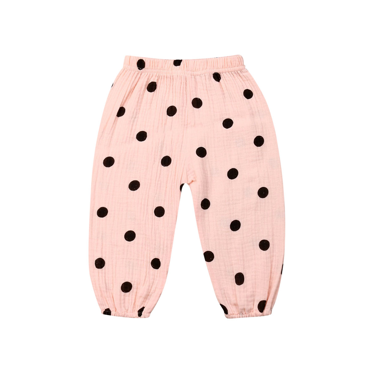 Peuter Kids Baby Boy Meisjes Lange Harem Katoen Linnen Broek Broek Leggings Blommers Kleding Soft Comfy Ploka Stippen Wortel: Roze / 24M