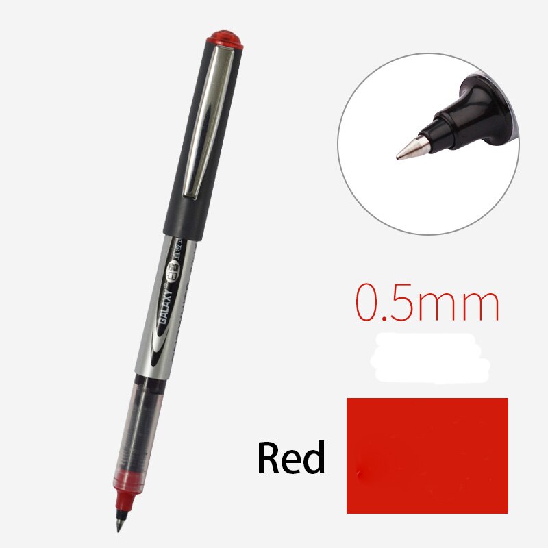 12 stk farverig engangs pen blæk, blæk etui, studerende fyldepen 05mm ,  blæk patron refills: Gel pen rød