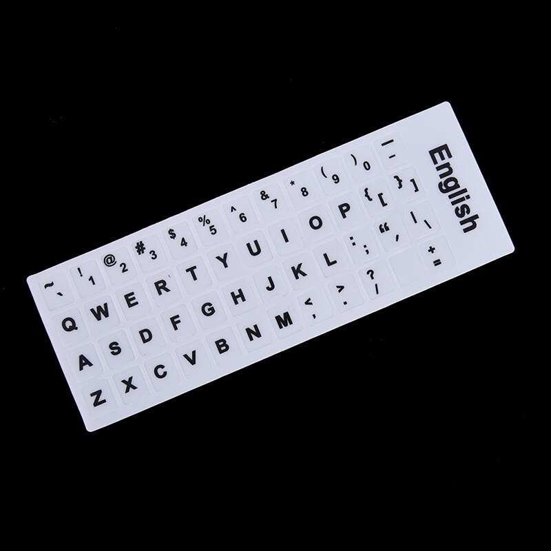 Universal English Keyboard Replacement Stickers Skin White On Black Suitable For Any PC Keyboard Or Laptop: P2