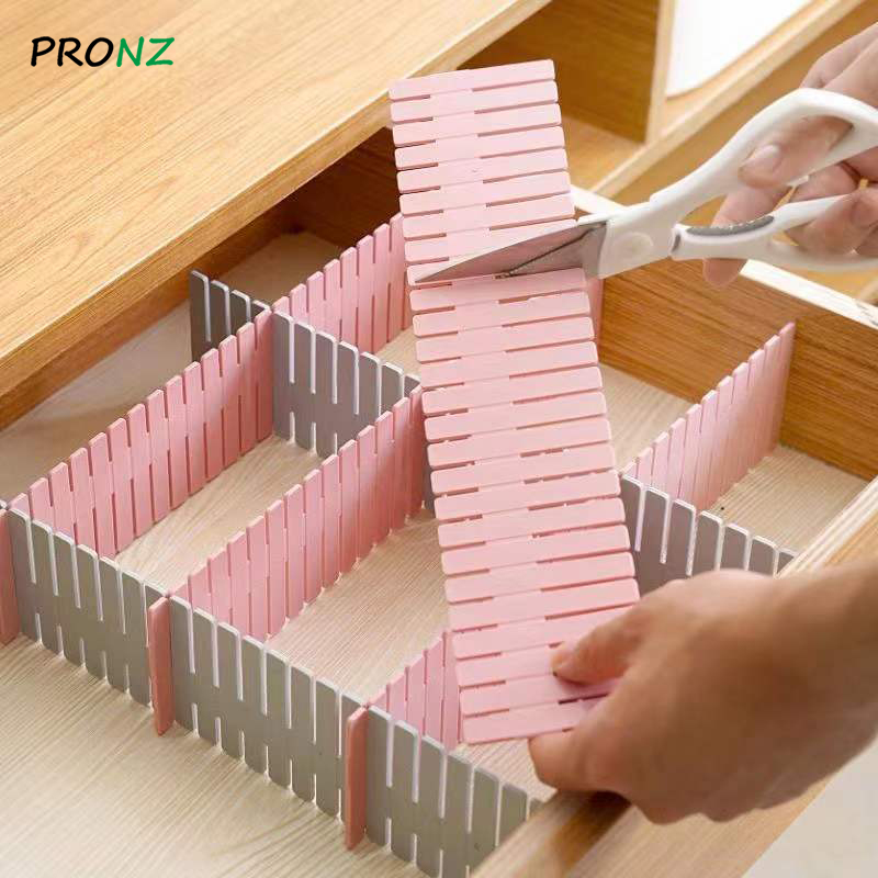Drawer Organizer DIY Adjustable Storage Partition Board Plastic Drawer Divider Combination Partition Board Space-saving