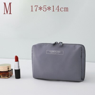 Travel Cosmetic Bag Beautician Make up Bag Quick Makeup Bag Purse Toiletry Bag Organizer Pink Makeup Pouch Waterproof Handbag: gray