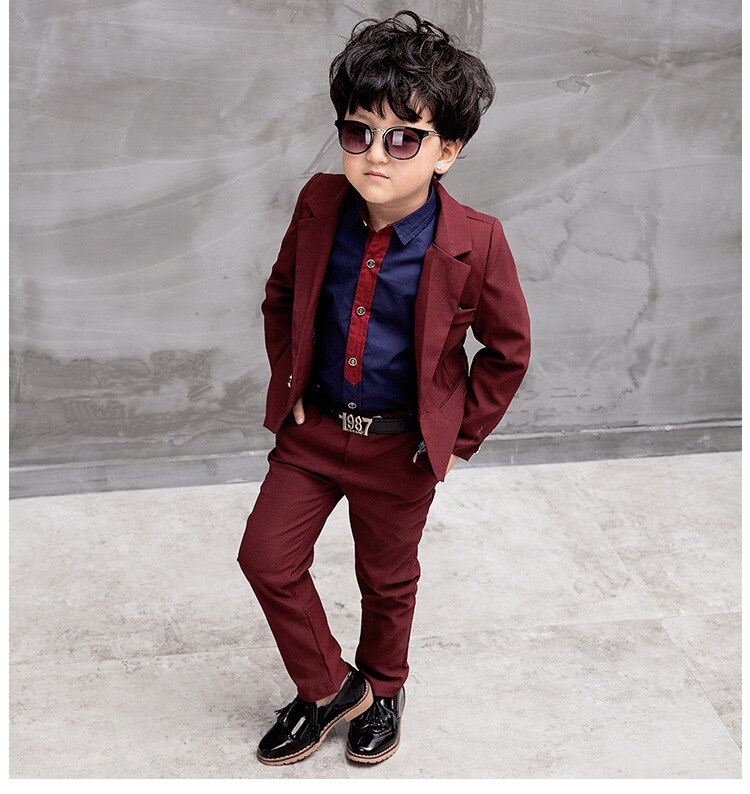 Traje Formal para niños, chaqueta + Pantalones + camisa, traje Formal para bodas, 3 uds.: as picture1 / 4 años