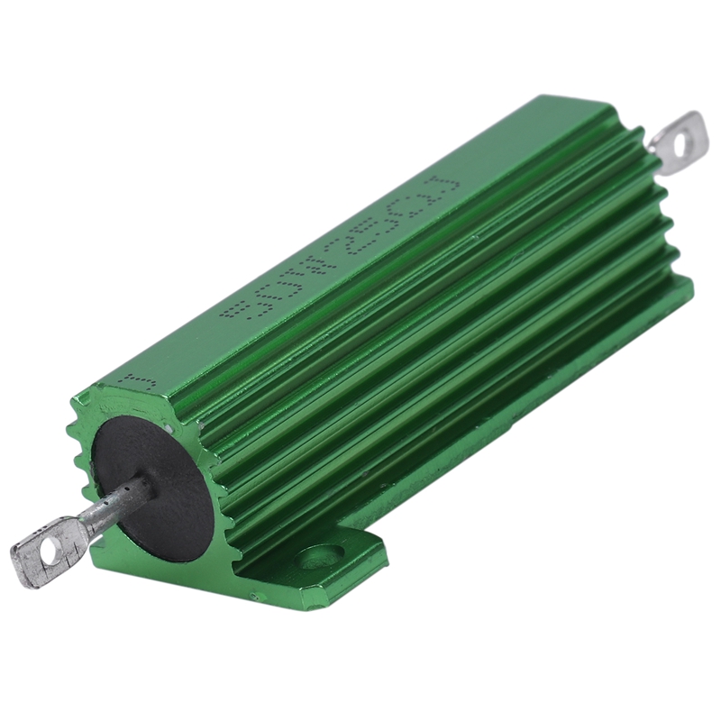 Aluminum Case 50W 25 Ohm Chassis Mounted Wirewound Resistor Green