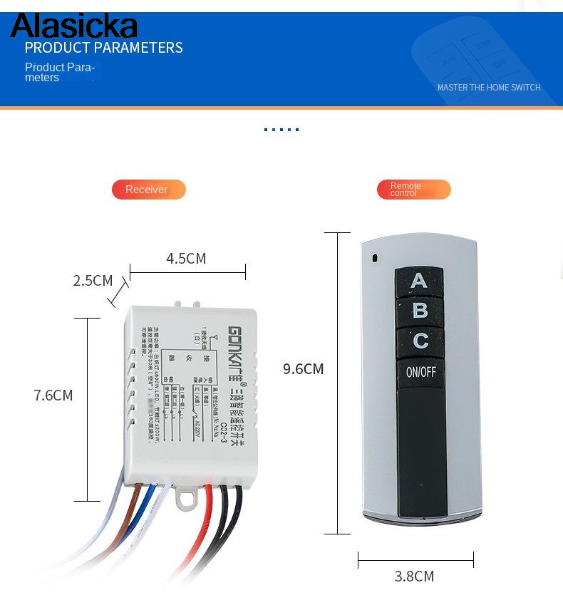 1/2/3 kanał ON/OFF 220V bezprzewodowy odbiornik przełącznika zdalnego sterowania nadajnik do lampy światła urządzenia elektryczne Drop Ship