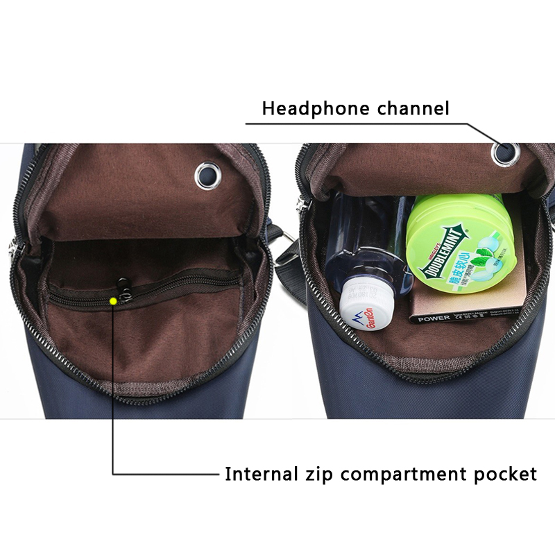 Bote Tasche Reise Schulter Oxford Tuch Brust Tasche Große Kapazität Kopfhörer Stecker Crossbody Pack USB Ladung G173